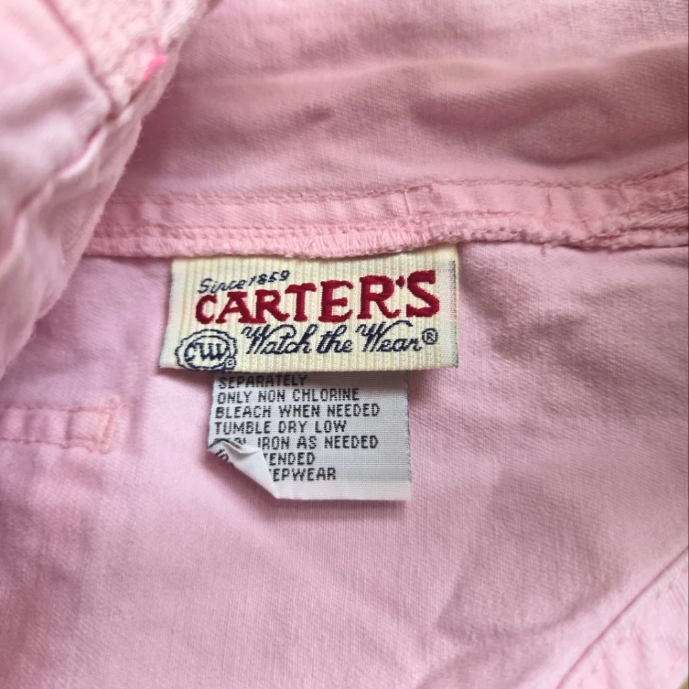 Vintage 1990s Carter's pink embroidered floral overalls